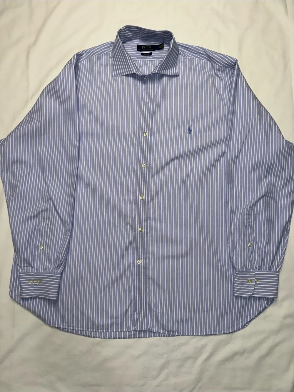 Polo by Ralph Lauren Blue and White Pinstripe Dress Shirt